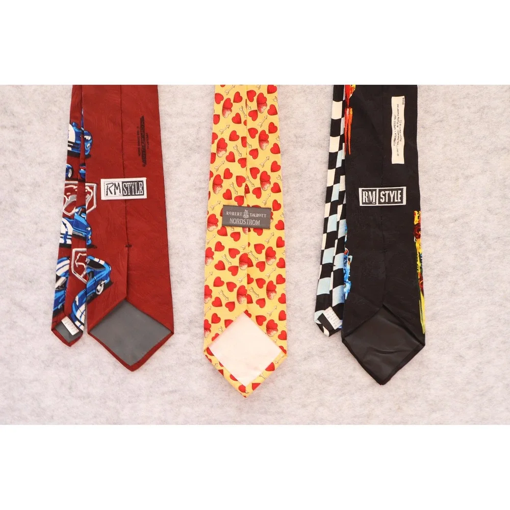 Vintage Men Tie Lot Robert Talbott RM Style Dodge Viper Racing Formula 1 Silk
